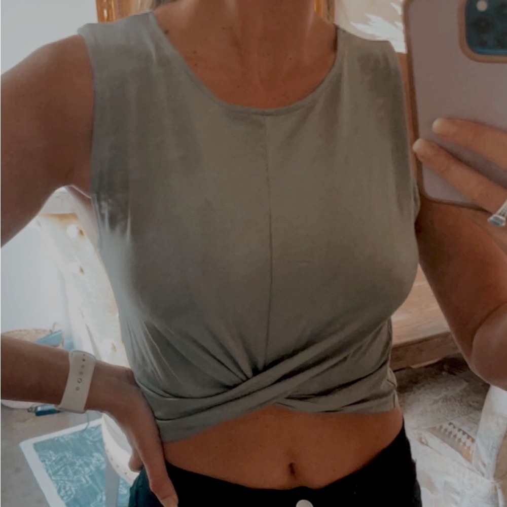 Olive green crop top